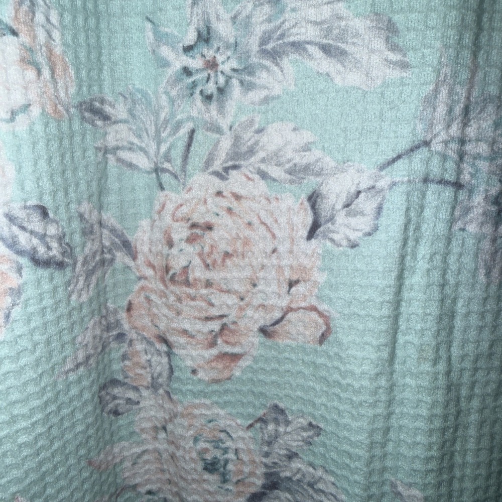 Miss Elaine Robe Womens Size Medium Full Zip Front Mint Floral Nightgown NWT - Picture 5 of 12